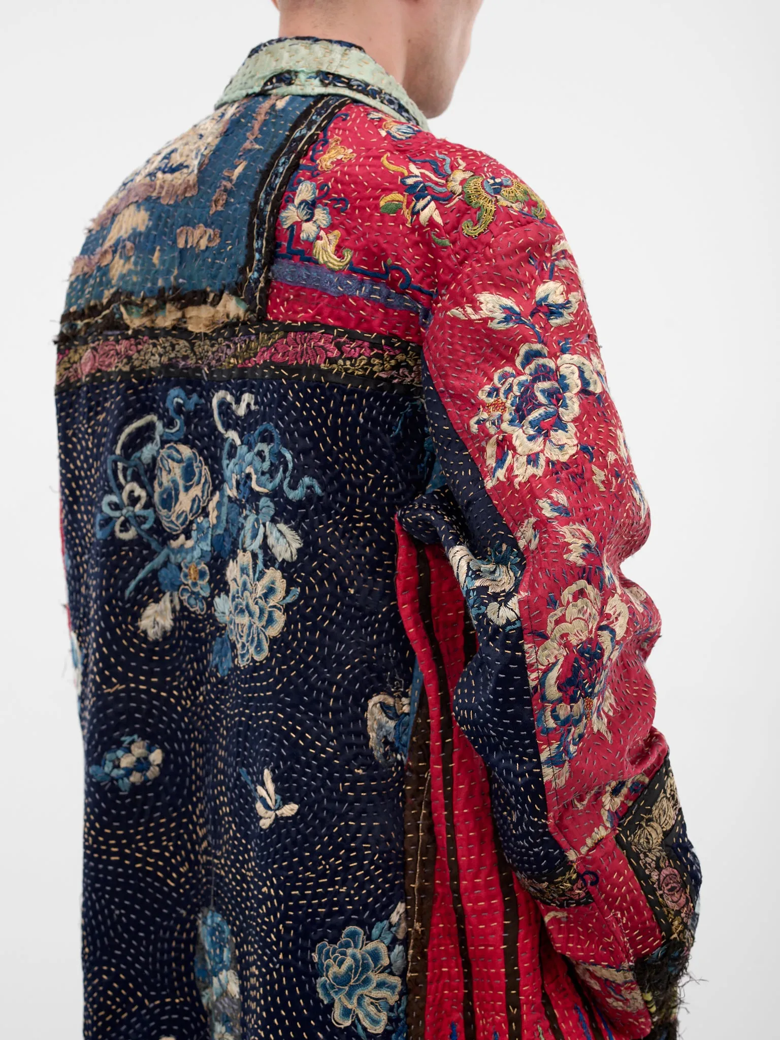 Patchwork Quilted Graphic Duster Coat (270015M-19TH-C-MULTI) sold by lorenzo product image thumbnail 5