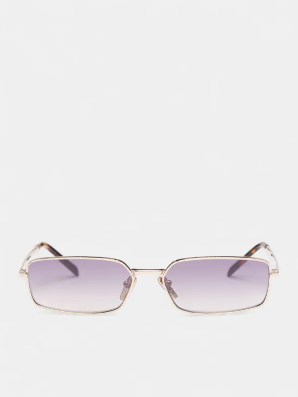 Gold Gradient A60S Rectangle Sunglasses (OPR-A605-PALE-GOLD-BLUE-SILVER) sold by lorenzo