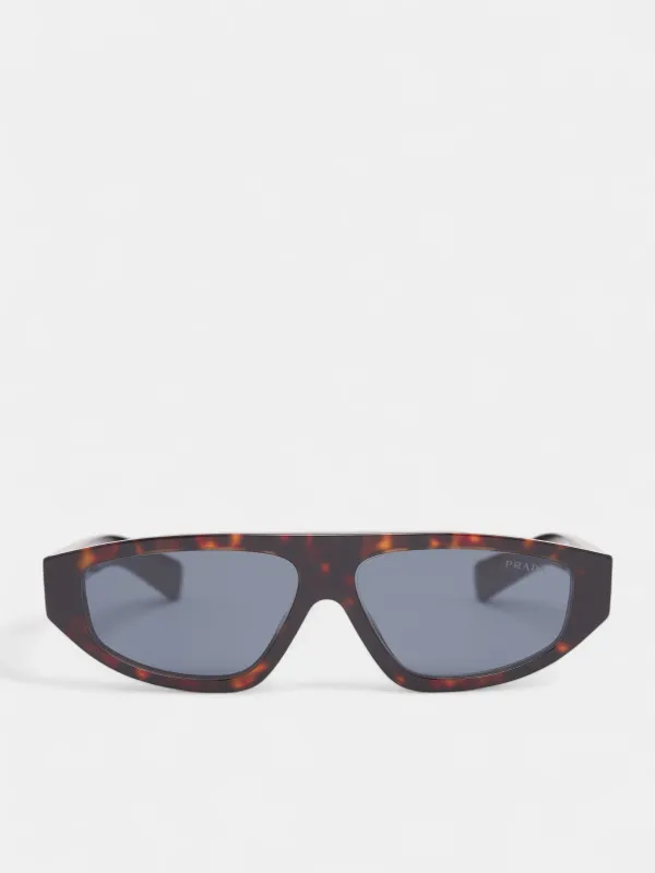 Tortoiseshell C02S Geometric Sunglasses (0PR-C02S-ROOT-HAVANA-DARK-GREY) sold by lorenzo