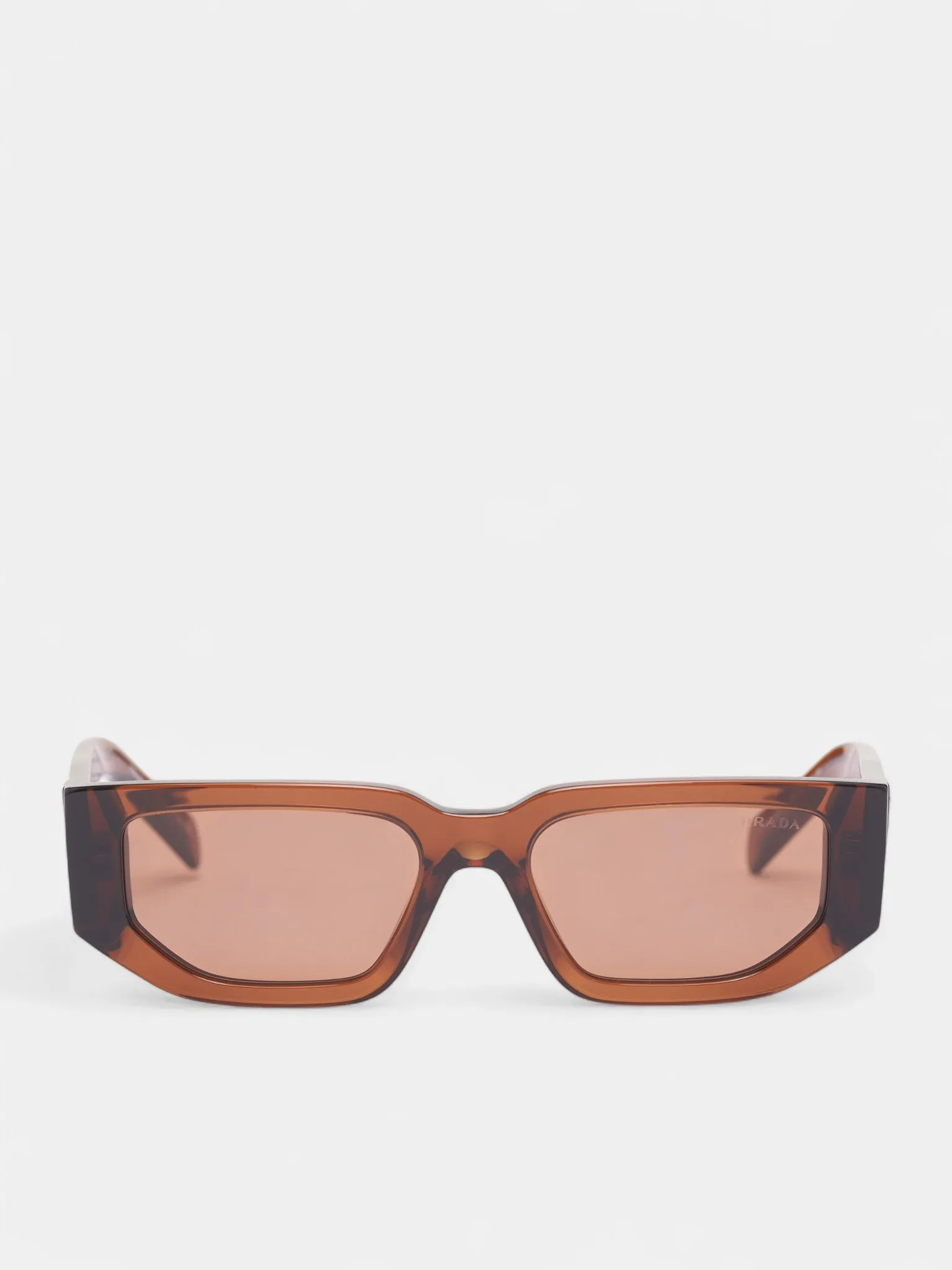 Brown Translucent 09ZS Geometric Sunglasses (0PR-09ZS-DARK-TRANSPARENT-BROW) sold by lorenzo