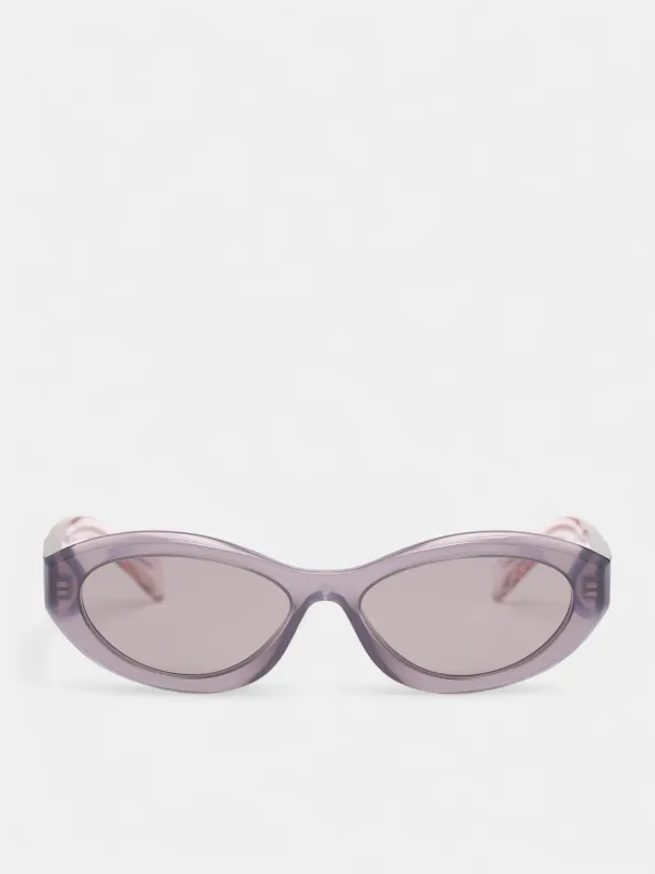 Gray Gradient 26ZS Oval Sunglasses (0PR-26ZS-17K08Z-TALC-DARK-GREY) sold by lorenzo