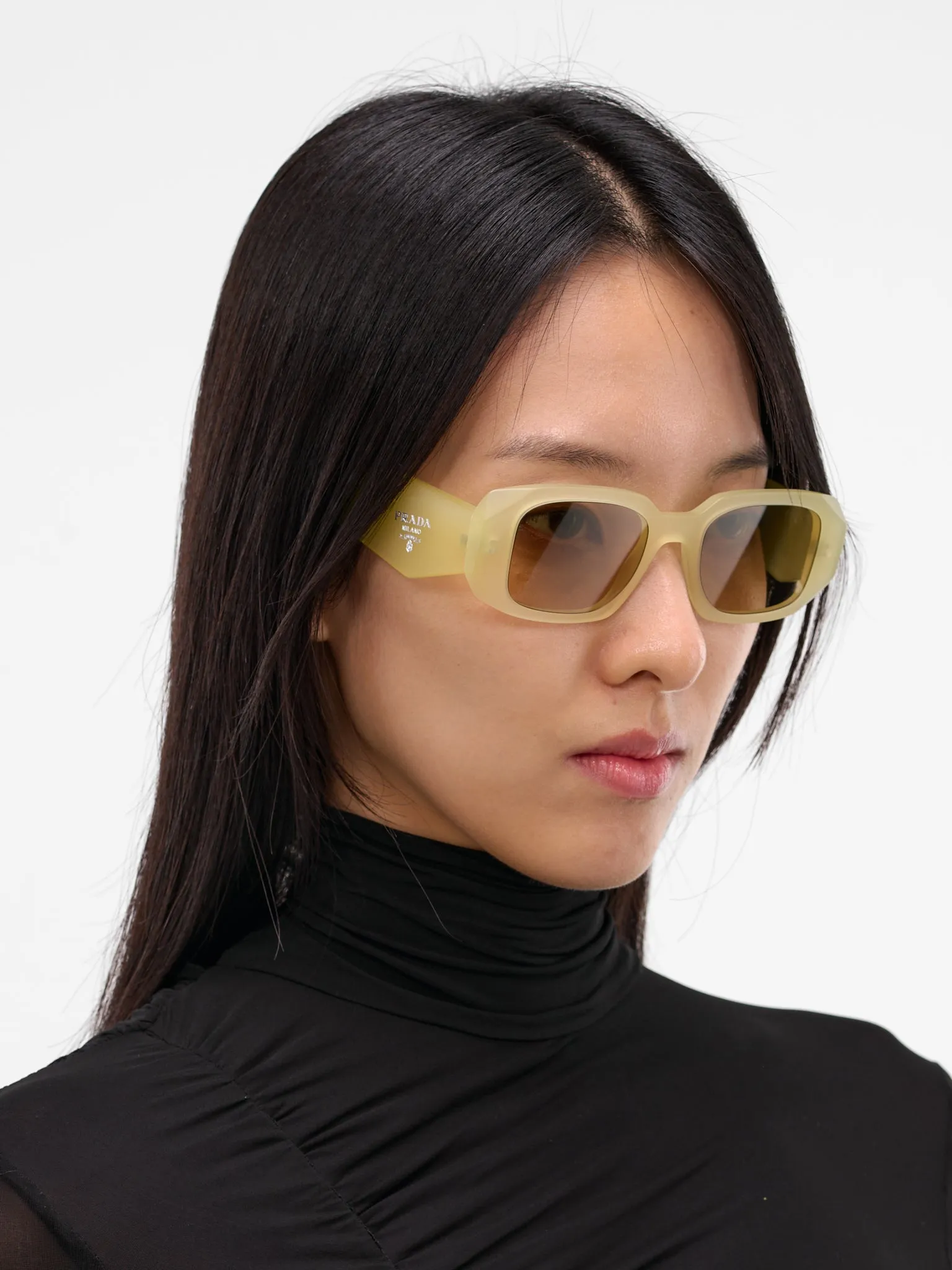 White 17WS Rectangle Sunglasses (0PR-17WS-VANILLA-YELLOW) sold by lorenzo product image thumbnail 3