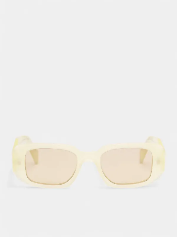 White 17WS Rectangle Sunglasses (0PR-17WS-VANILLA-YELLOW) sold by lorenzo