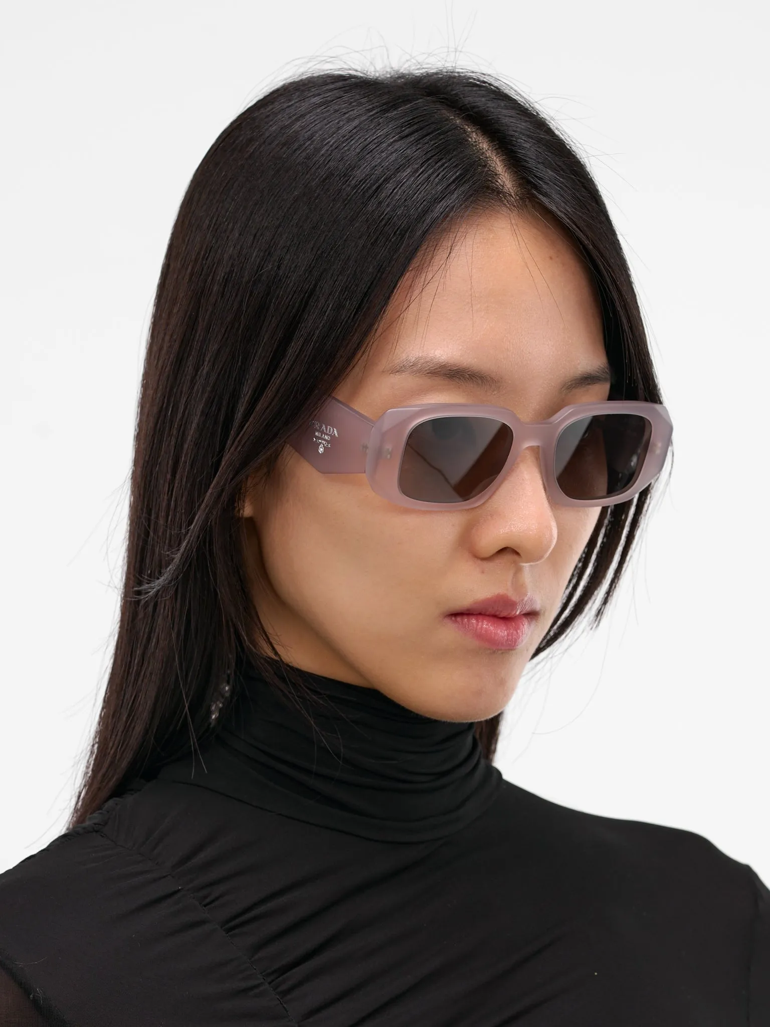 Transparent Brown 17WS Rectangle Sunglasses (0PR-17WS-TORTOISE-DARK-GREY) sold by lorenzo product image thumbnail 3