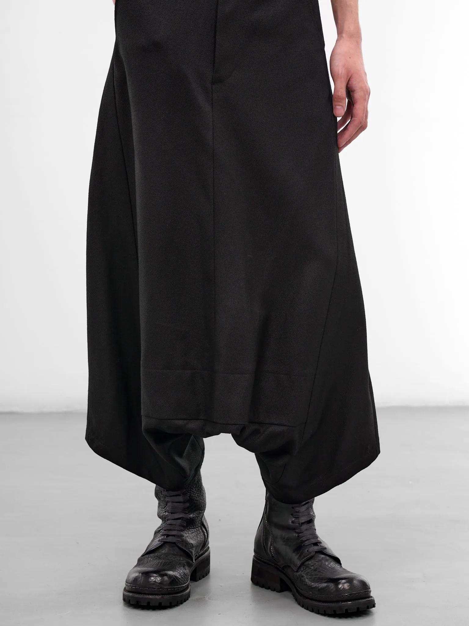 Black Baggy Drop Crotch Trousers (917PAM10-BLACK) sold by lorenzo product image thumbnail 5