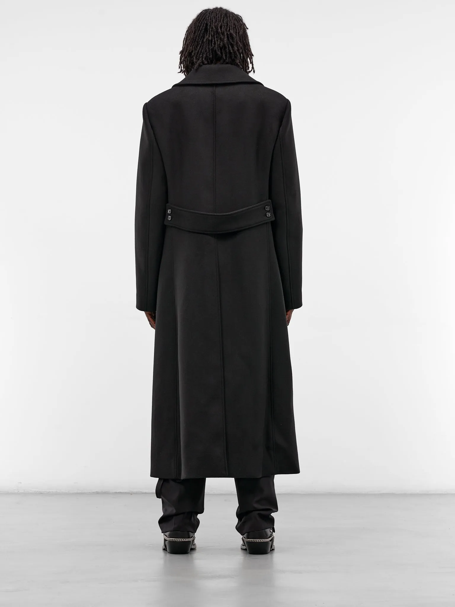 Miles Black Long Wool Coat (B0013513-FA674-BLACK) sold by lorenzo product image thumbnail 3
