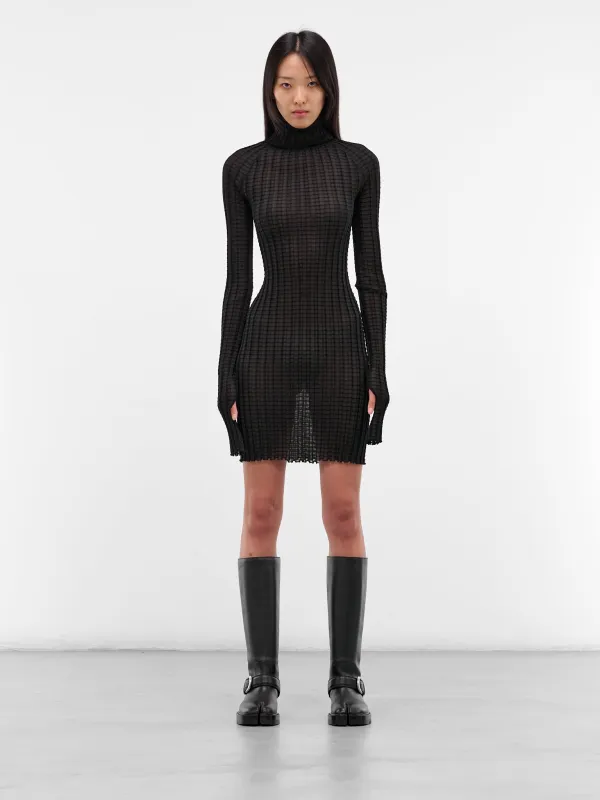Alba Black Ribbed Mini Dress (22029-ALBA-BLACK) sold by lorenzo