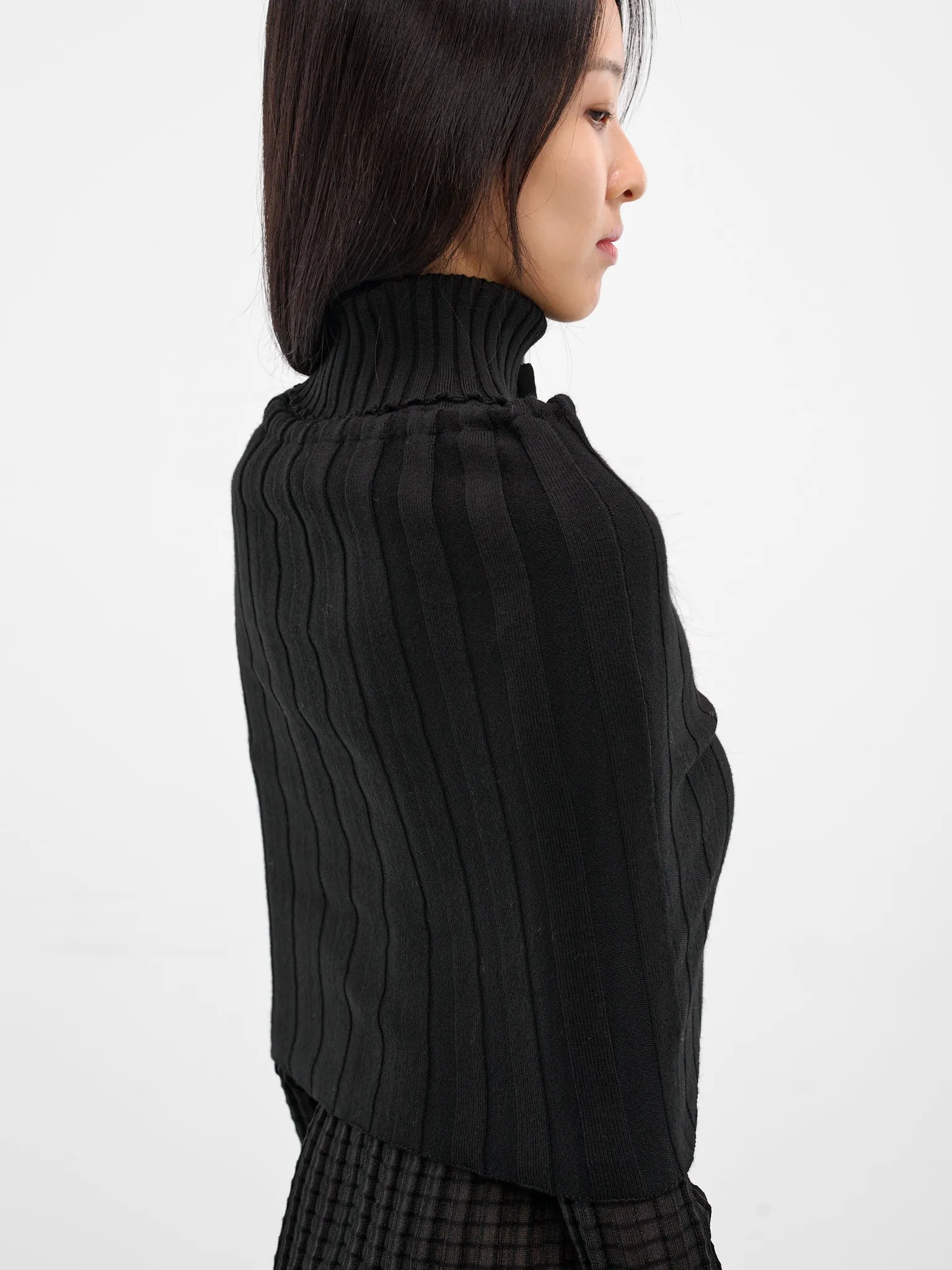 Dede Black Rib-Knit Shrug (21958-DEDE-BLACK) sold by lorenzo product image thumbnail 4