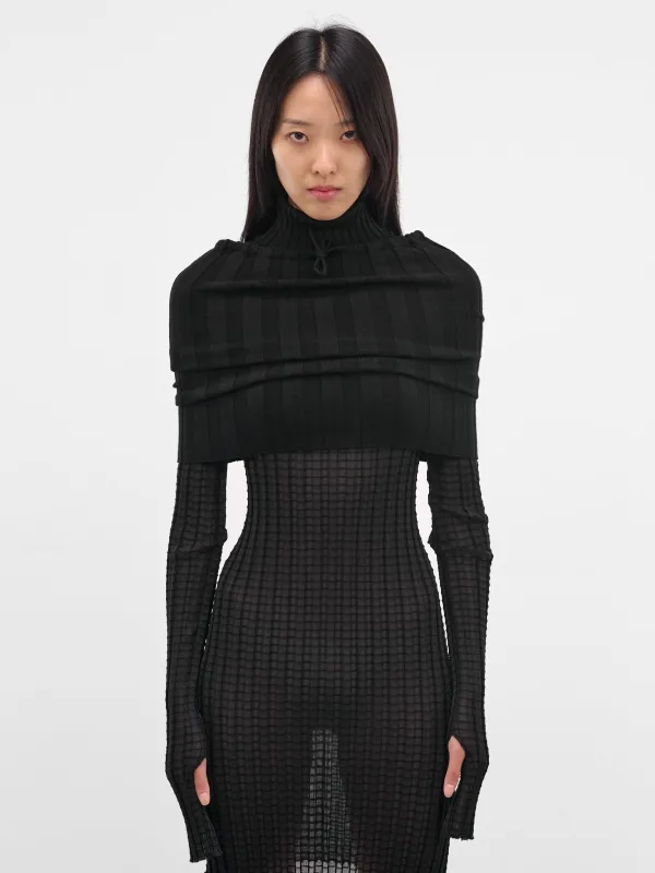 Dede Black Rib-Knit Shrug (21958-DEDE-BLACK) sold by lorenzo