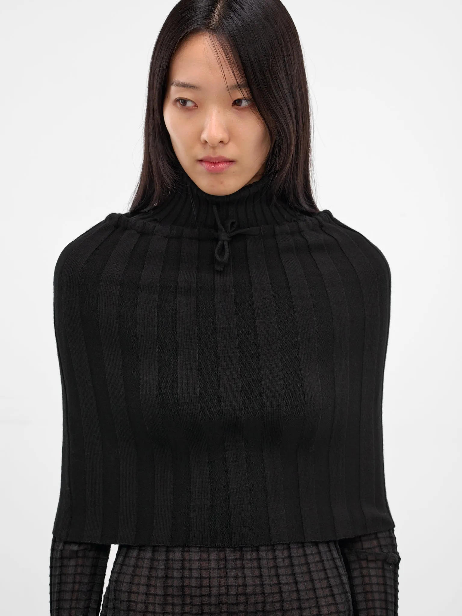 Dede Black Rib-Knit Shrug (21958-DEDE-BLACK) sold by lorenzo product image thumbnail 5