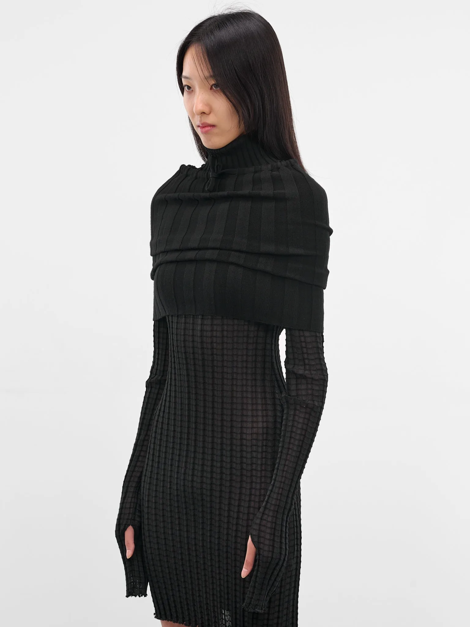 Dede Black Rib-Knit Shrug (21958-DEDE-BLACK) sold by lorenzo product image thumbnail 2