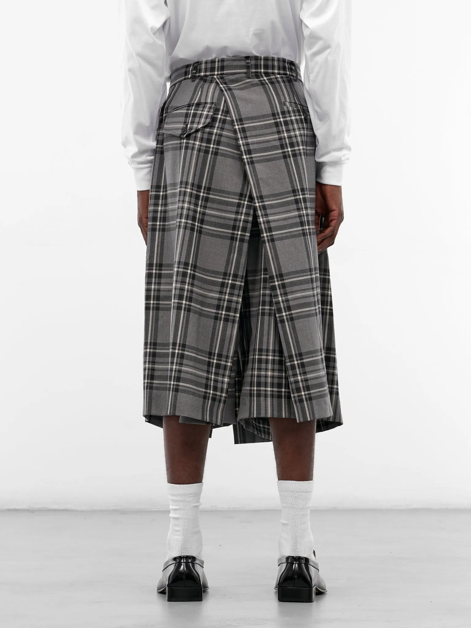 Wool Tartan Hakama Cropped Pants (HAKAMA-PANTS-WOOL-TARTAN) sold by lorenzo product image thumbnail 3