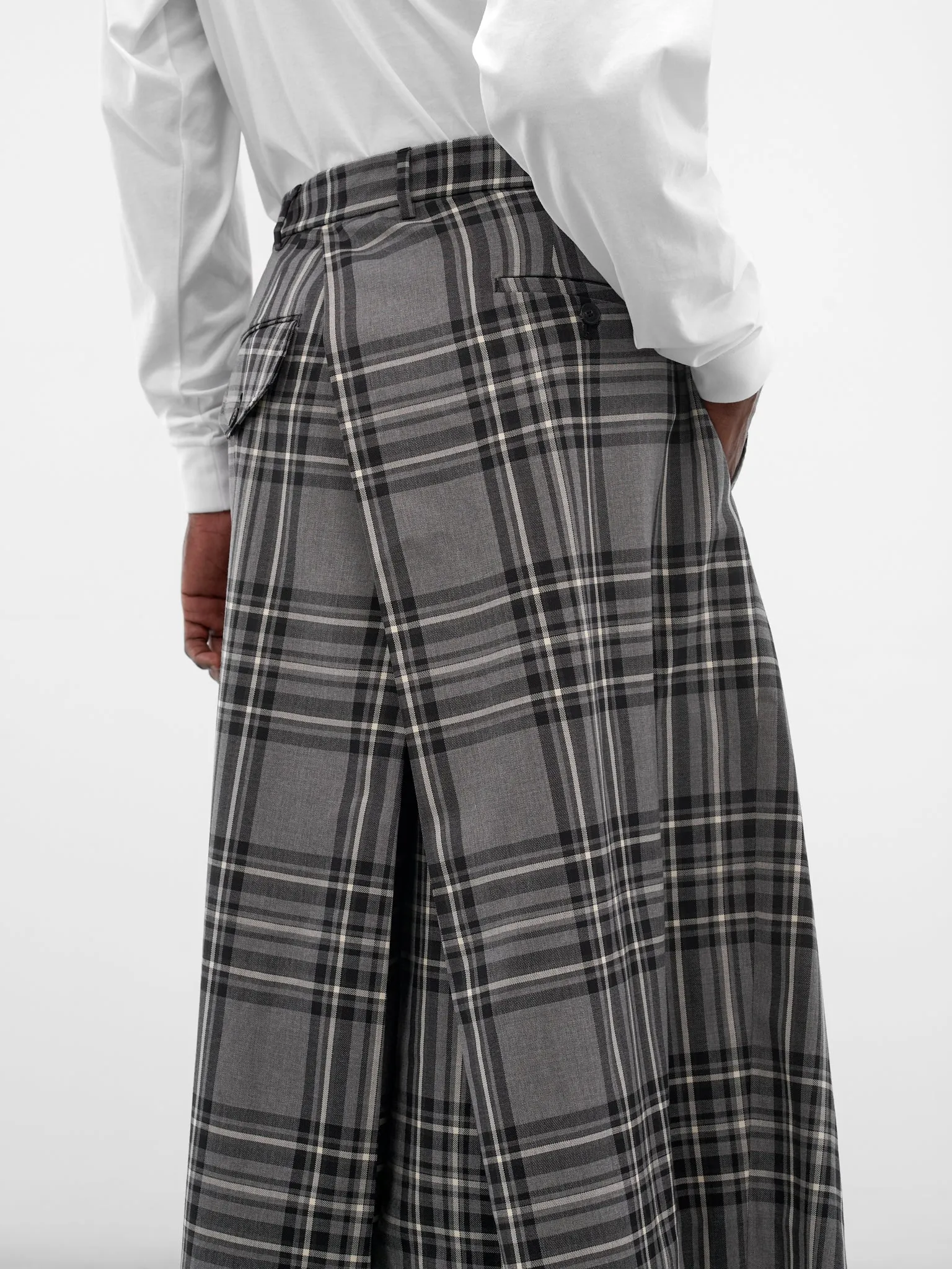Wool Tartan Hakama Cropped Pants (HAKAMA-PANTS-WOOL-TARTAN) sold by lorenzo product image thumbnail 5