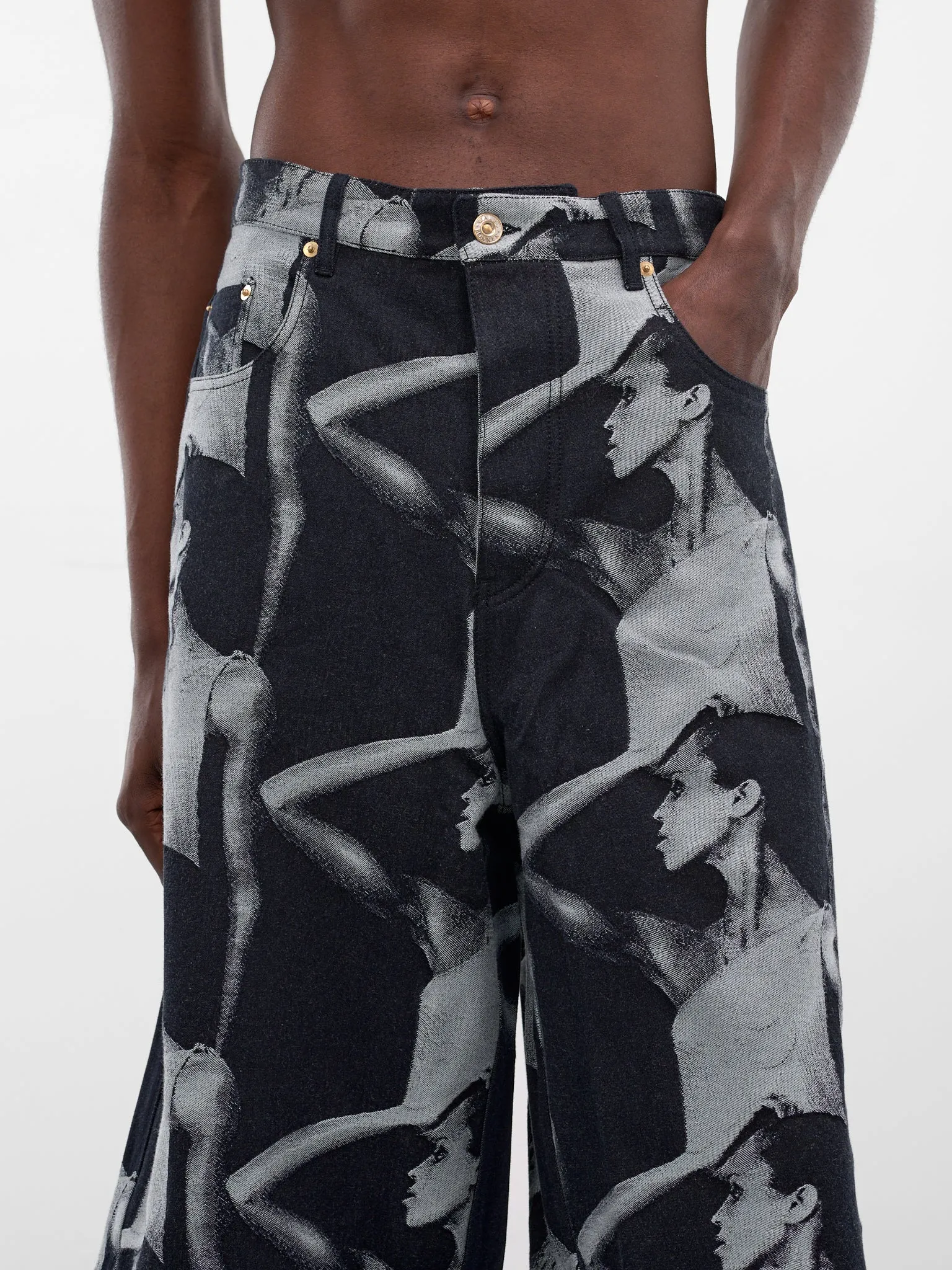 Indigo Jet Denim Baggy Shorts (UA25DE01-CO02-504-INDIGO) sold by lorenzo product image thumbnail 4