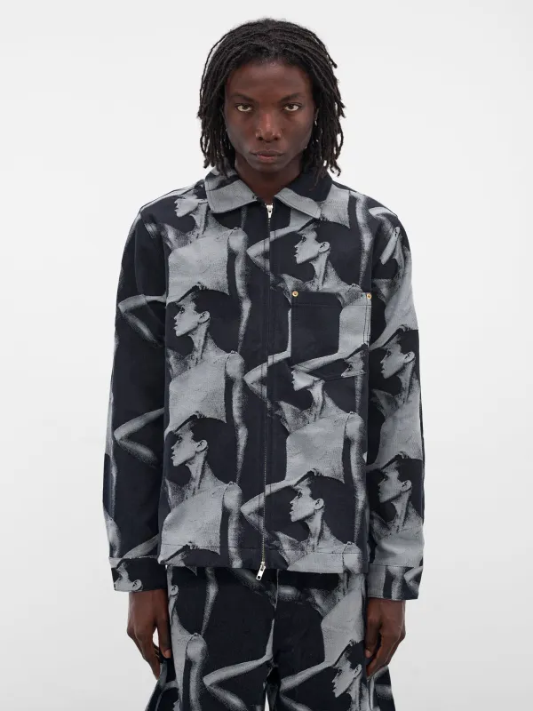 Indigo Jet Denim Zip Jacket (UA25DE02-CO02-504-INDIGO) sold by lorenzo