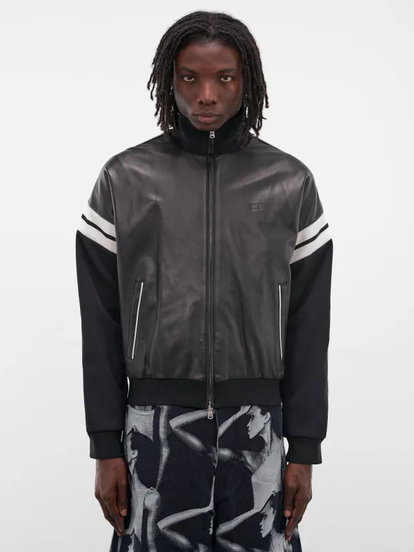 Navy Nomad Leather Contrast Jacket (MA25LE04-LE02-999-NAVY) sold by lorenzo