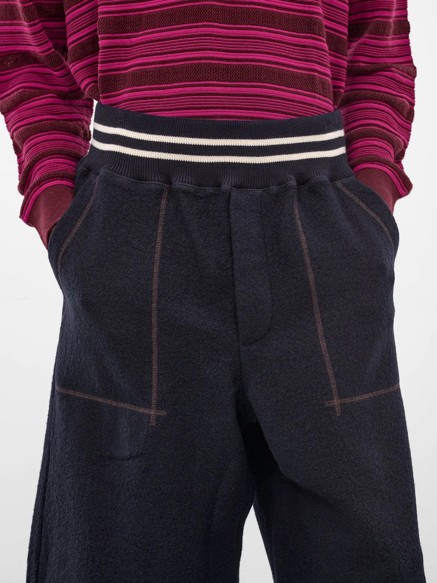 Navy October Wool Varsity Shorts (MA25JE19-JE04-503-NAVY) sold by lorenzo product image thumbnail 4