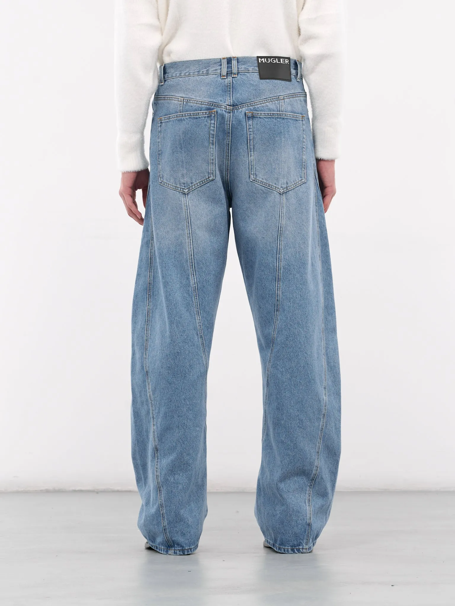 Blue Denim Baggy Twisted Jeans (25F6PA0515211-MEDIUM-BLUE) sold by lorenzo product image thumbnail 3