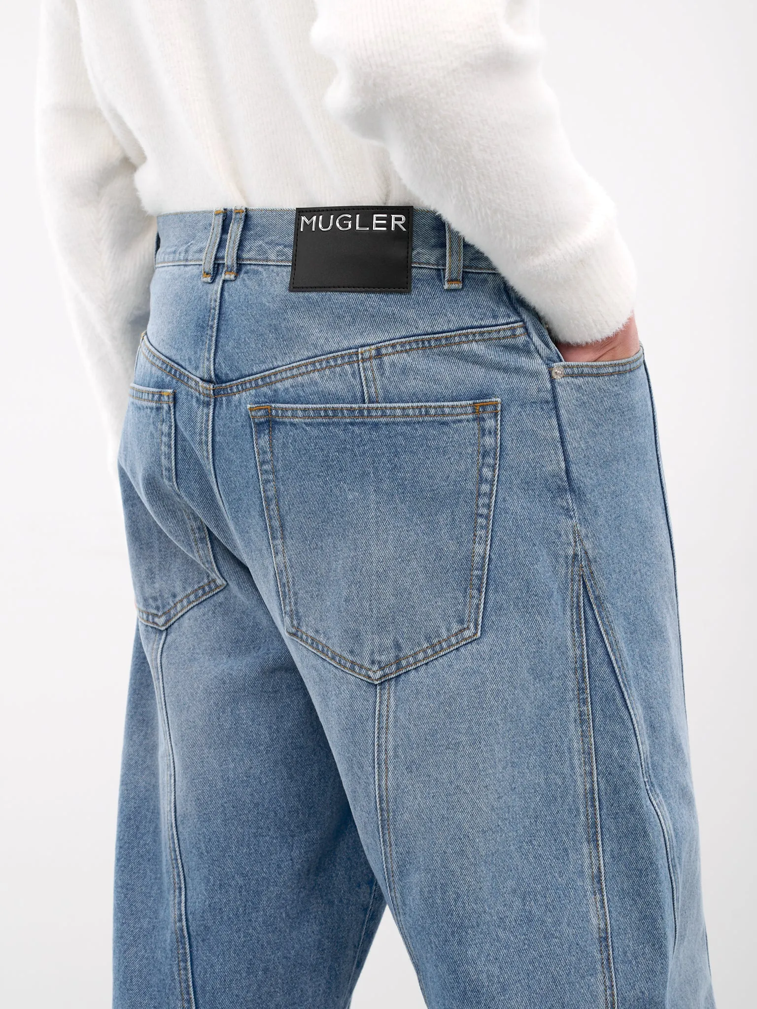 Blue Denim Baggy Twisted Jeans (25F6PA0515211-MEDIUM-BLUE) sold by lorenzo product image thumbnail 5