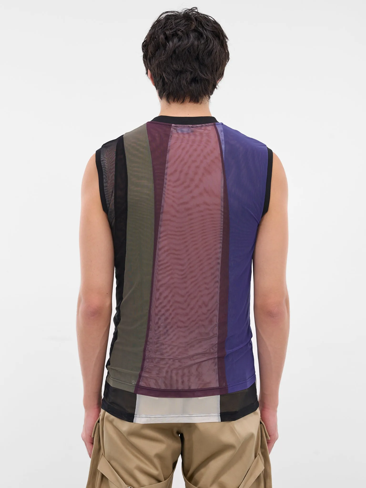 Sheer Patchwork Mesh Tank Top (25F3T00822891-ULTRABLUE-BLACK) sold by lorenzo product image thumbnail 3