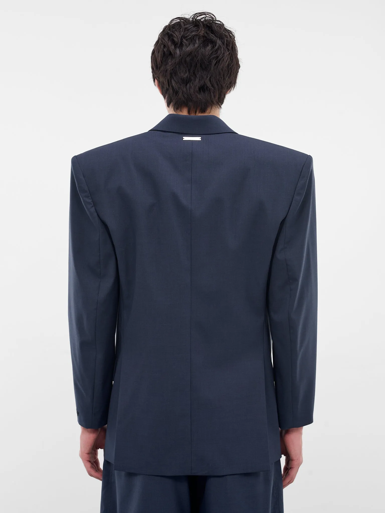 Blue Oversized Wool Blazer (25F1VE0467191-DARK-BLUE) sold by lorenzo product image thumbnail 3
