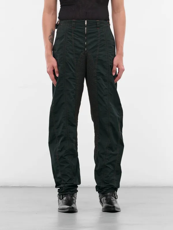 Gray Satin Nylon Stitched Pants (25F1PA0506888-PA0506-SLATE-GRE) sold by lorenzo