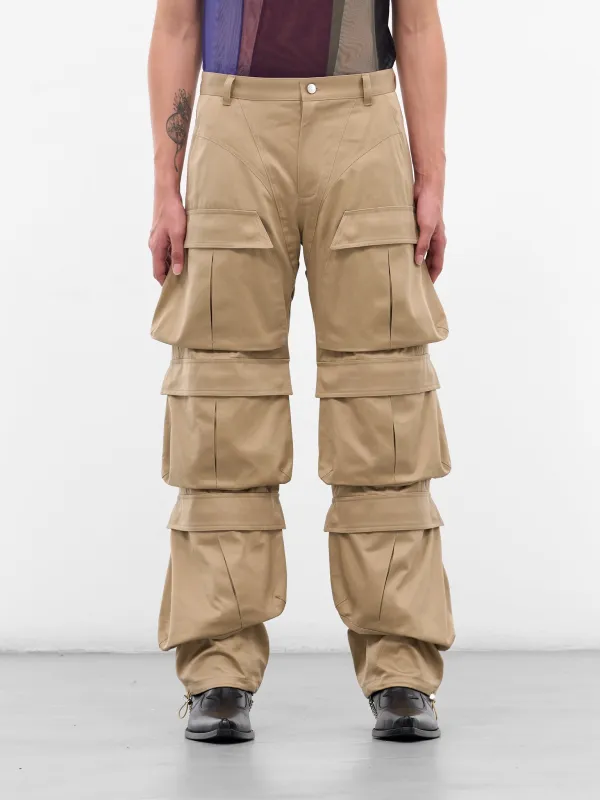 Beige Multi Pocket Cargo Pants (25F1PA0483264-BEIGE) sold by lorenzo