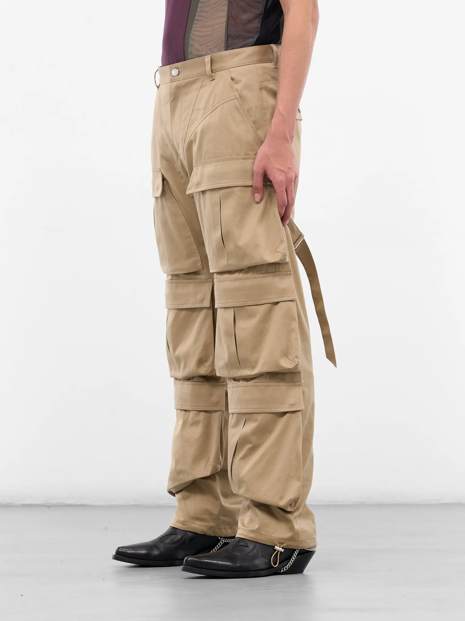 Beige Multi Pocket Cargo Pants (25F1PA0483264-BEIGE) sold by lorenzo product image thumbnail 2