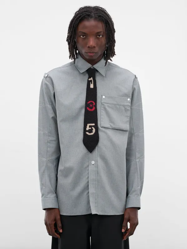 Numero Black Cotton Knit Necktie (N3-AW25-N3-AC-03-EB-EUPHORIC-B) sold by lorenzo