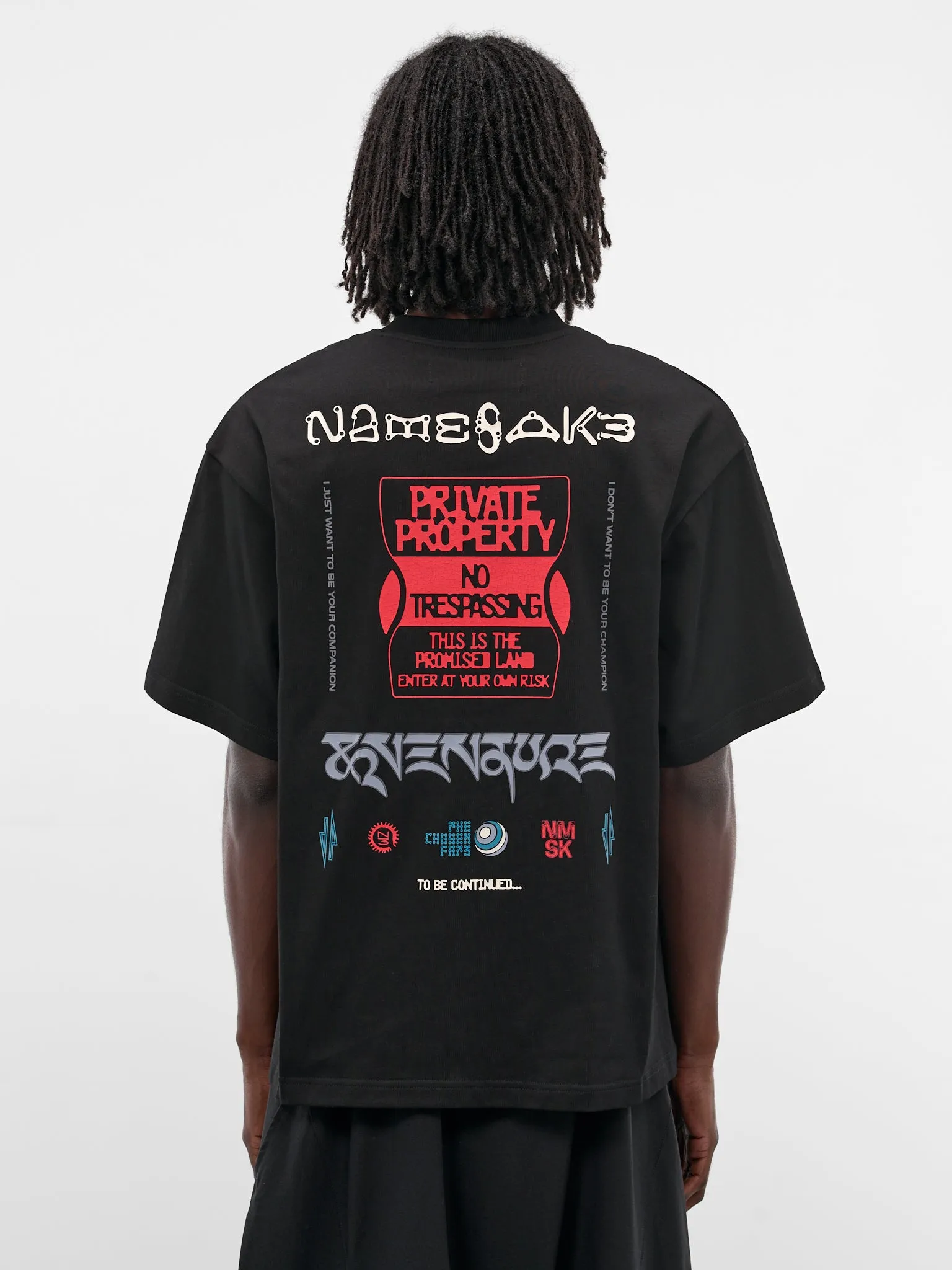 Sava Black Oversized Warning Tee (N3-AW25-N3-TSG-0A-EB-EUPHORIC-) sold by lorenzo product image thumbnail 3