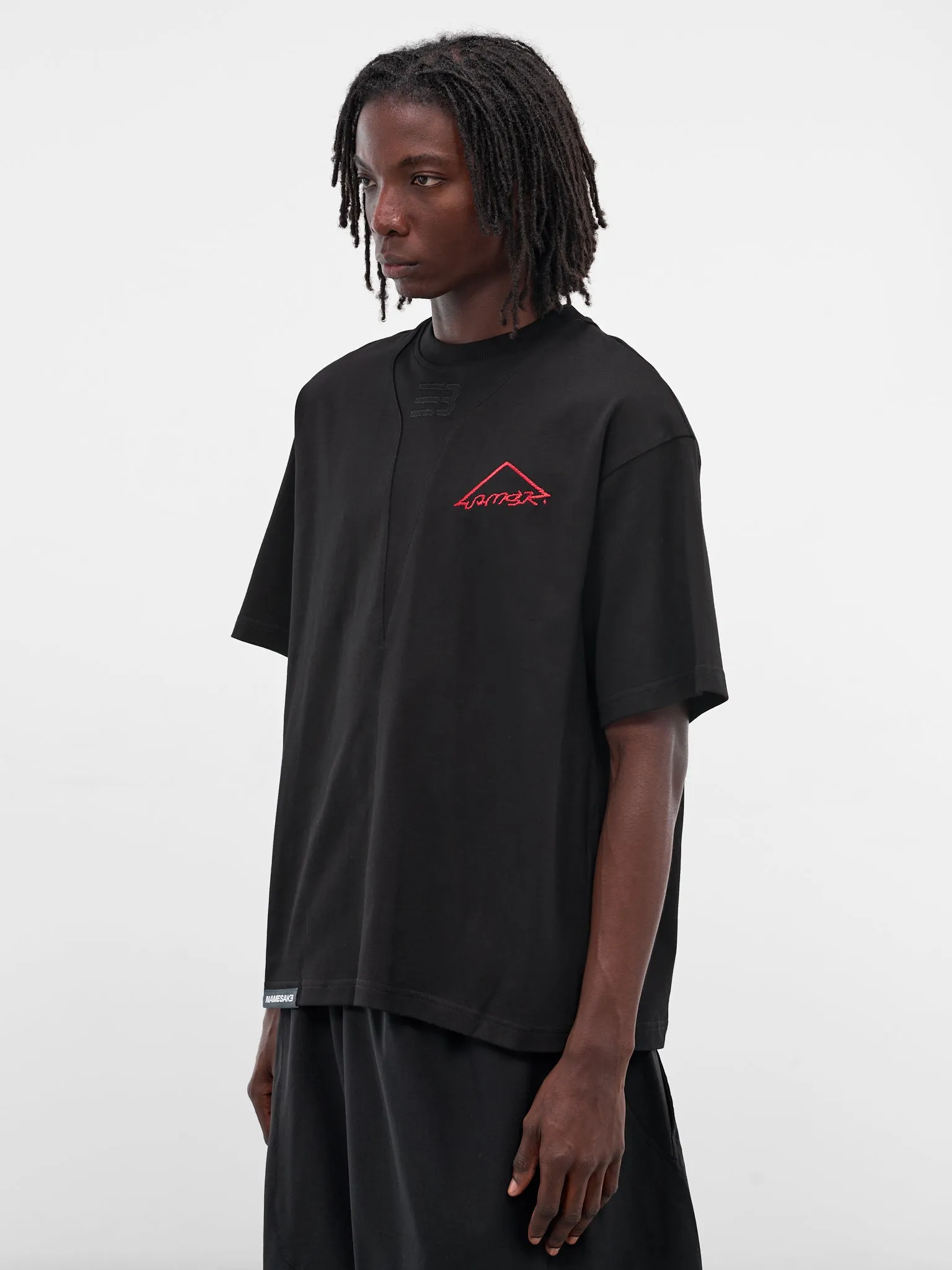 Sava Black Oversized Warning Tee (N3-AW25-N3-TSG-0A-EB-EUPHORIC-) sold by lorenzo product image thumbnail 2