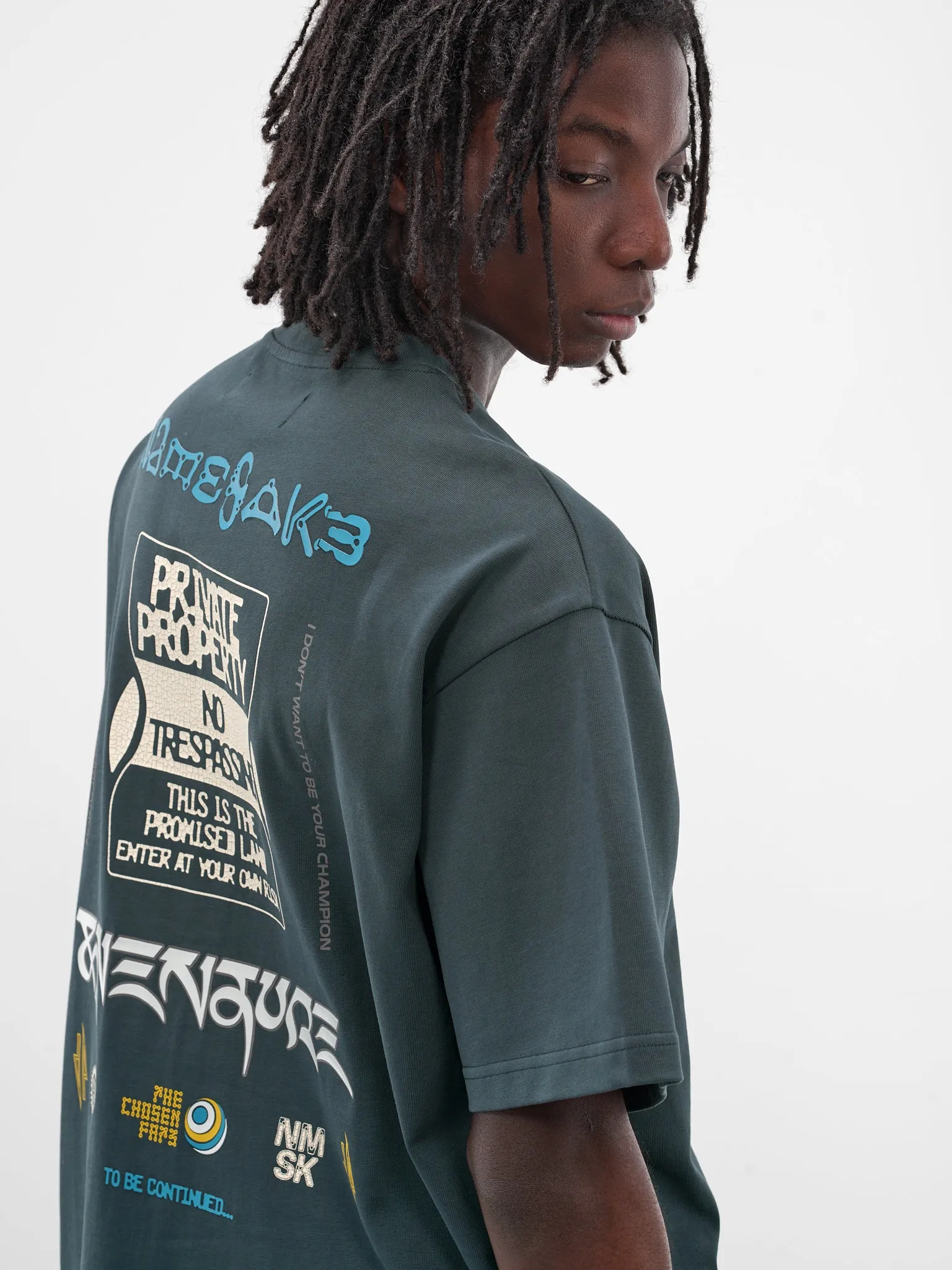 Sava Green Oversized Warning Tee (N3-AW25-N3-TSG-0A-NG-GREEN) sold by lorenzo product image thumbnail 5