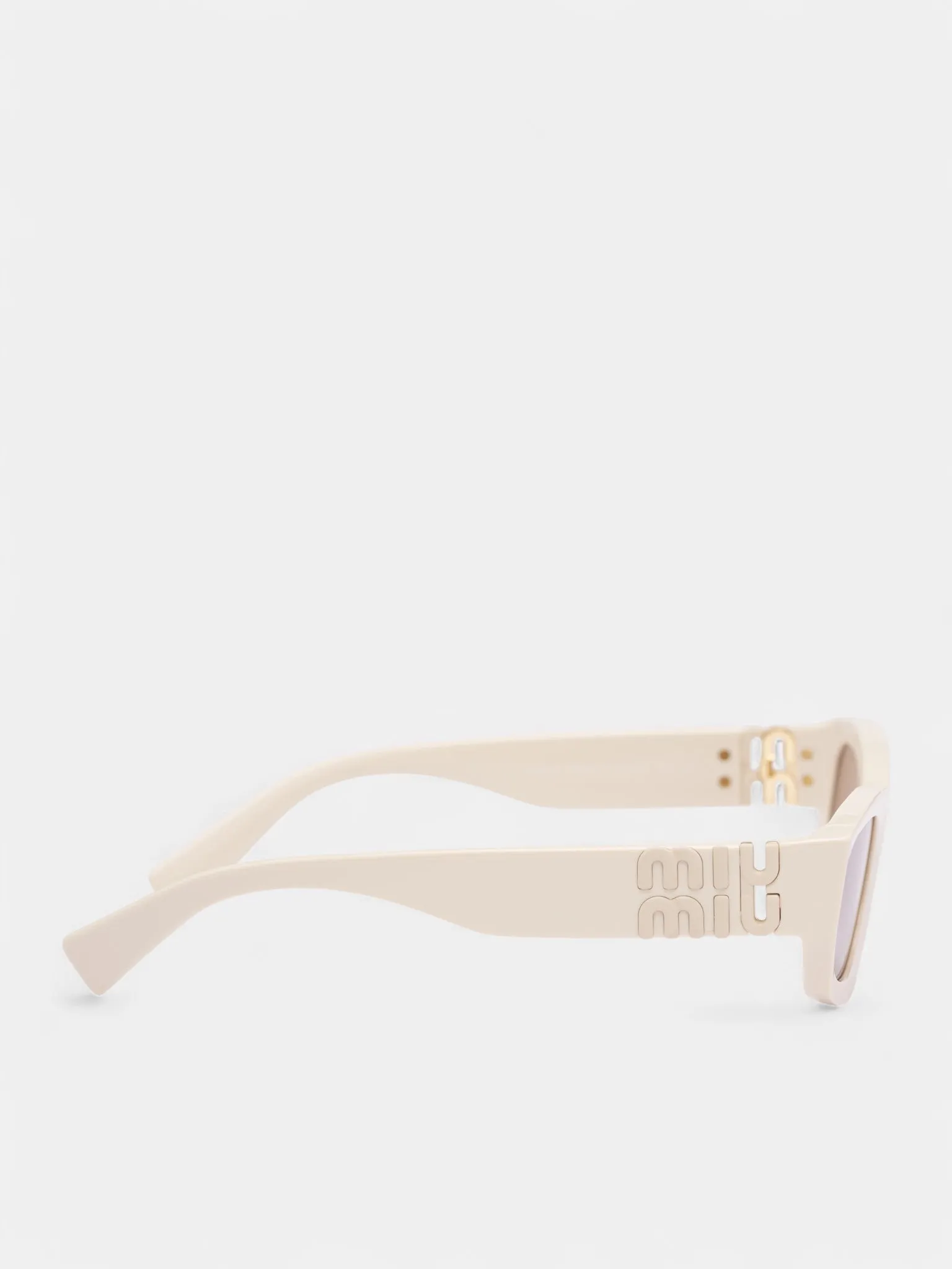 White Matte Rectangular Sunglasses (0MU-B04S-MILK-BROWN) sold by lorenzo product image thumbnail 2