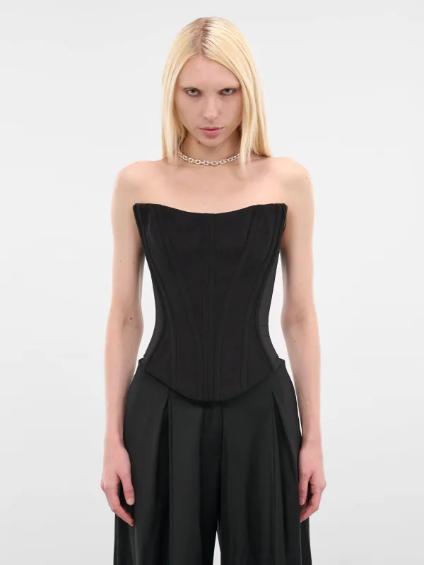Black Tailored Bustier Corset (25F1CT0119196-CT0119-BLACK) made by Mugler