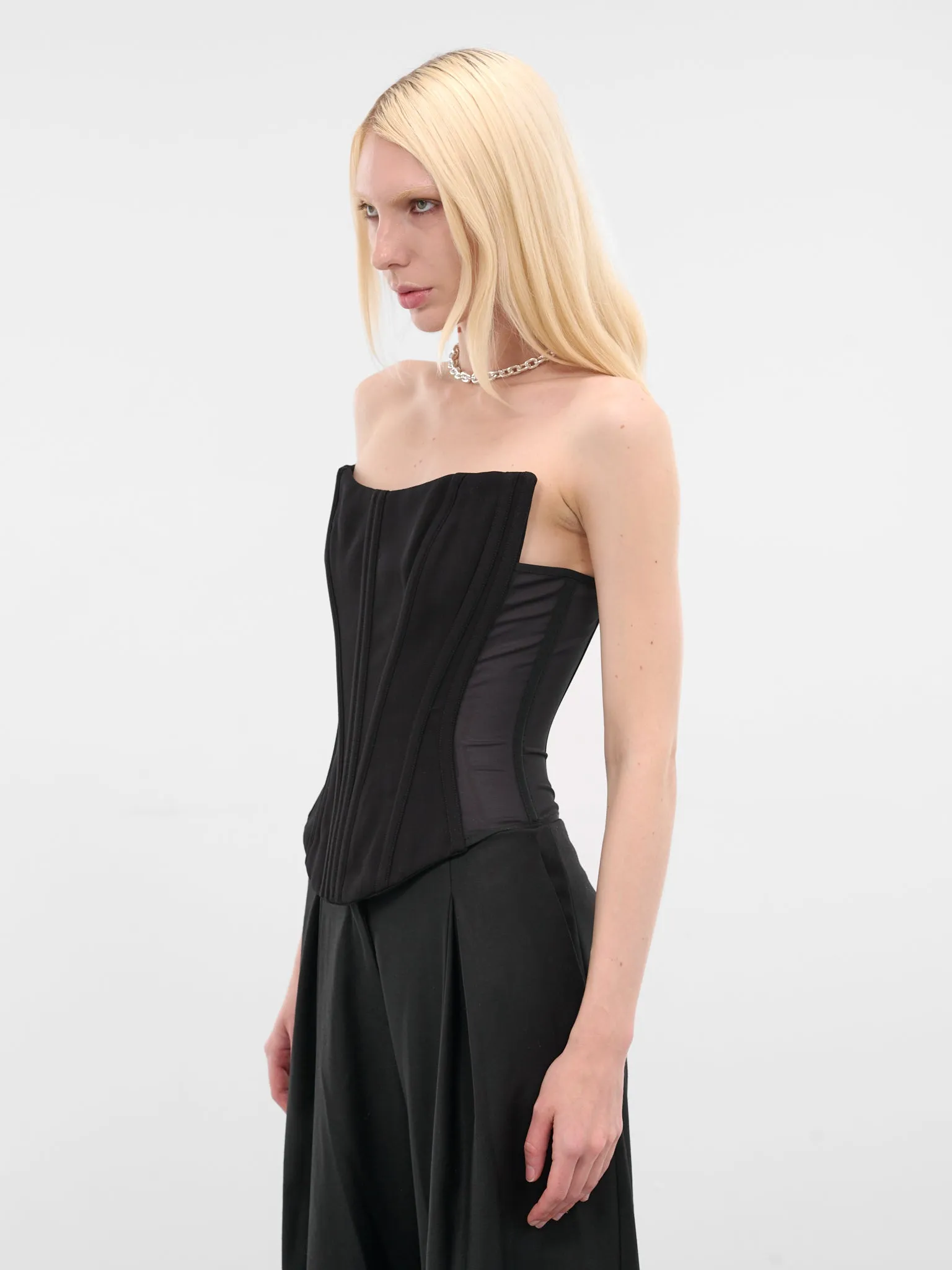 Black Tailored Bustier Corset (25F1CT0119196-CT0119-BLACK) sold by lorenzo product image thumbnail 2