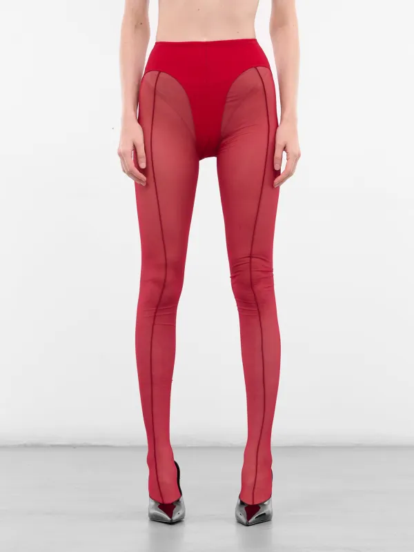 Red Re-Edit Pantyhouse Tights (COM10HO0001572-RED sold by lorenzo