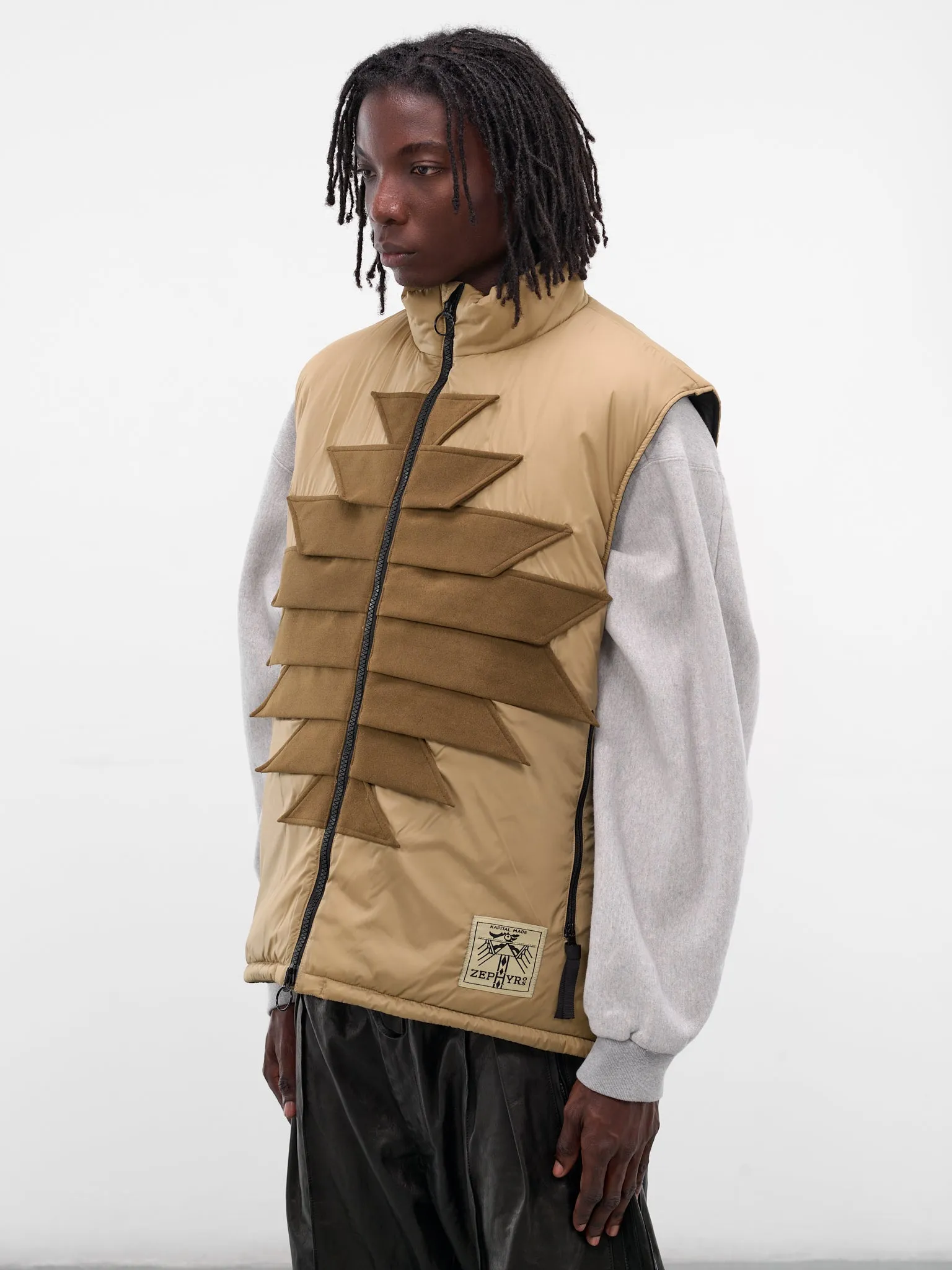 Beige Nylon Zepher Fishing Vest (K2509SJ070-BEIGE) sold by lorenzo product image thumbnail 2