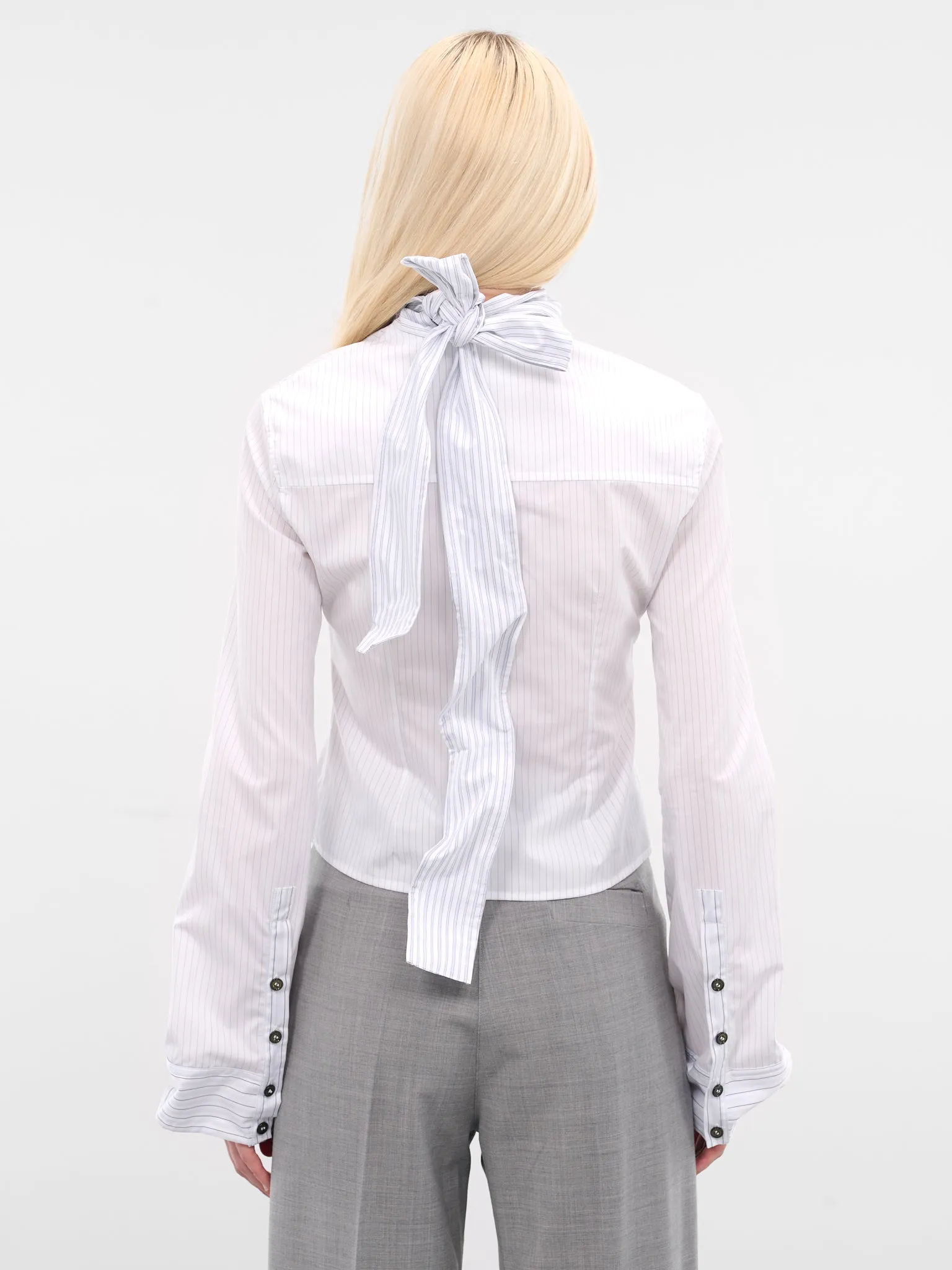 White Striped Wrinkled Luis Shirt (LUIS-SHIRT-WHITE-BLUE) sold by lorenzo product image thumbnail 3