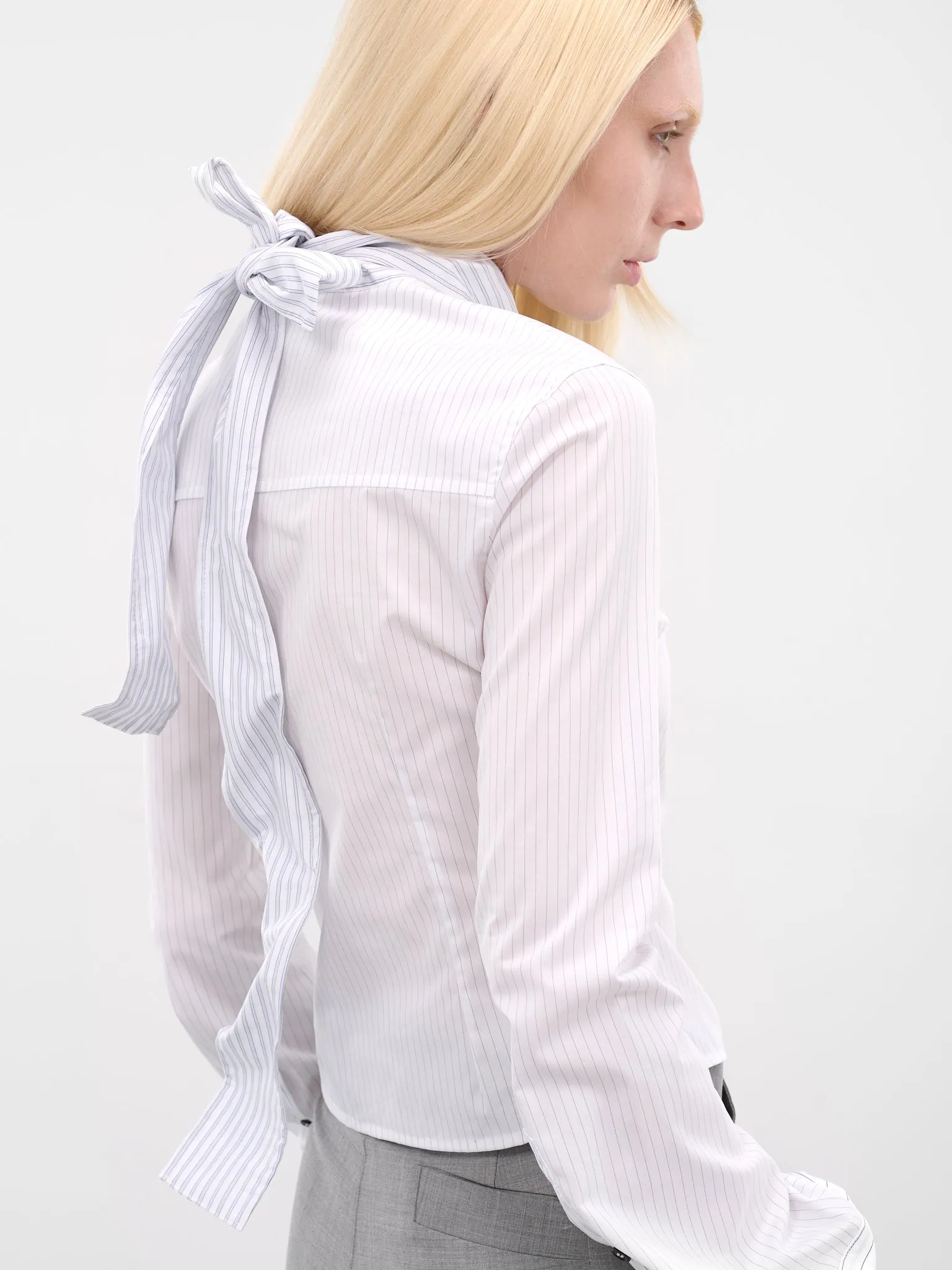 White Striped Wrinkled Luis Shirt (LUIS-SHIRT-WHITE-BLUE) sold by lorenzo product image thumbnail 5