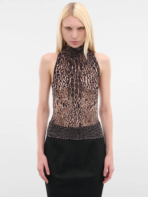 Leopard Print Lace Daisy Top (DAISY-TOP-TOFEE) sold by lorenzo