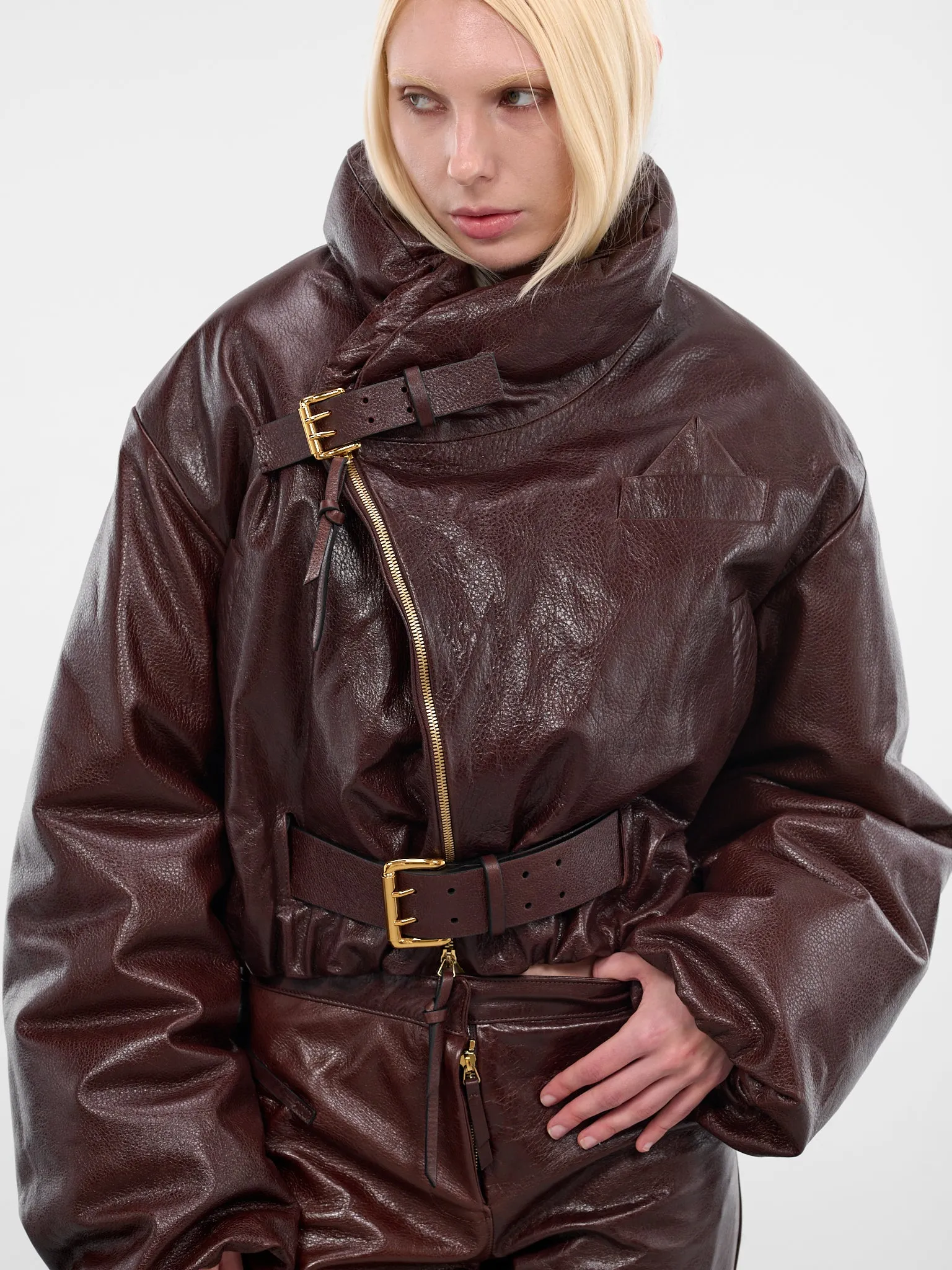 Brown Leather Christie Bomber Jacket (CHRISTIE-BOMBER-2-TOFEE) sold by lorenzo product image thumbnail 4