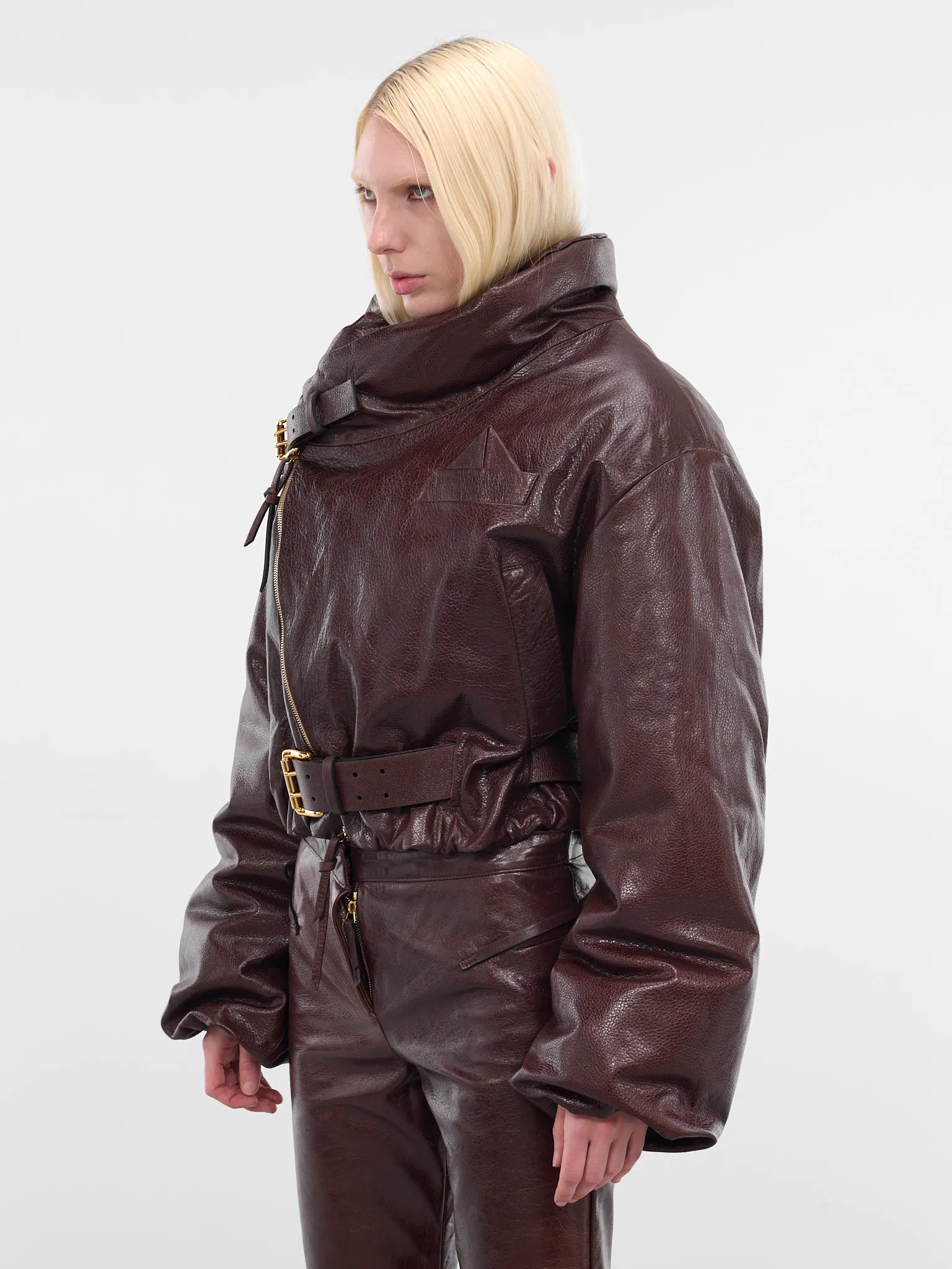 Brown Leather Christie Bomber Jacket (CHRISTIE-BOMBER-2-TOFEE) sold by lorenzo product image thumbnail 2