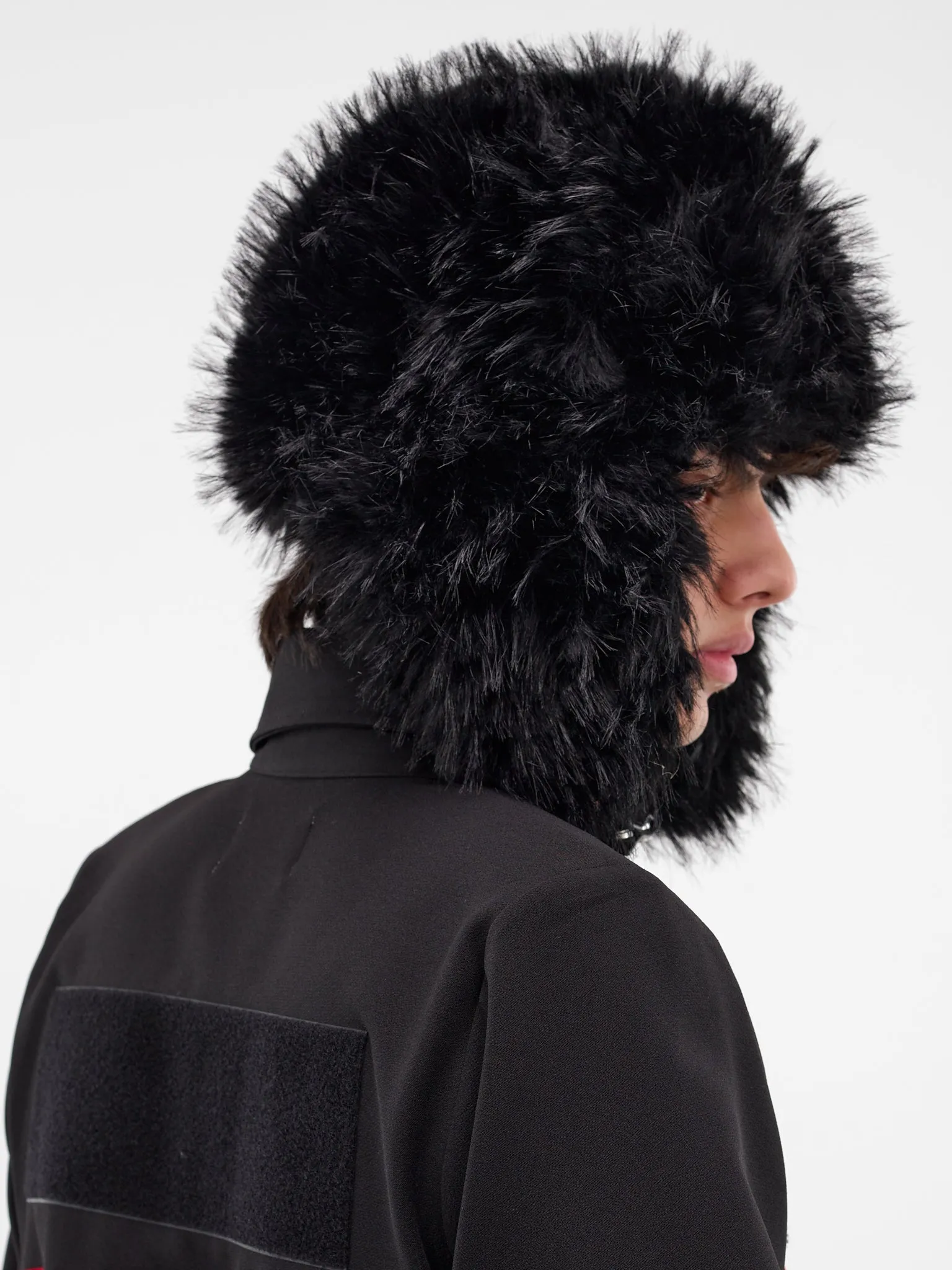 Black Oversized Fur Trapper Hat (MA006-BLACK) sold by lorenzo product image thumbnail 3