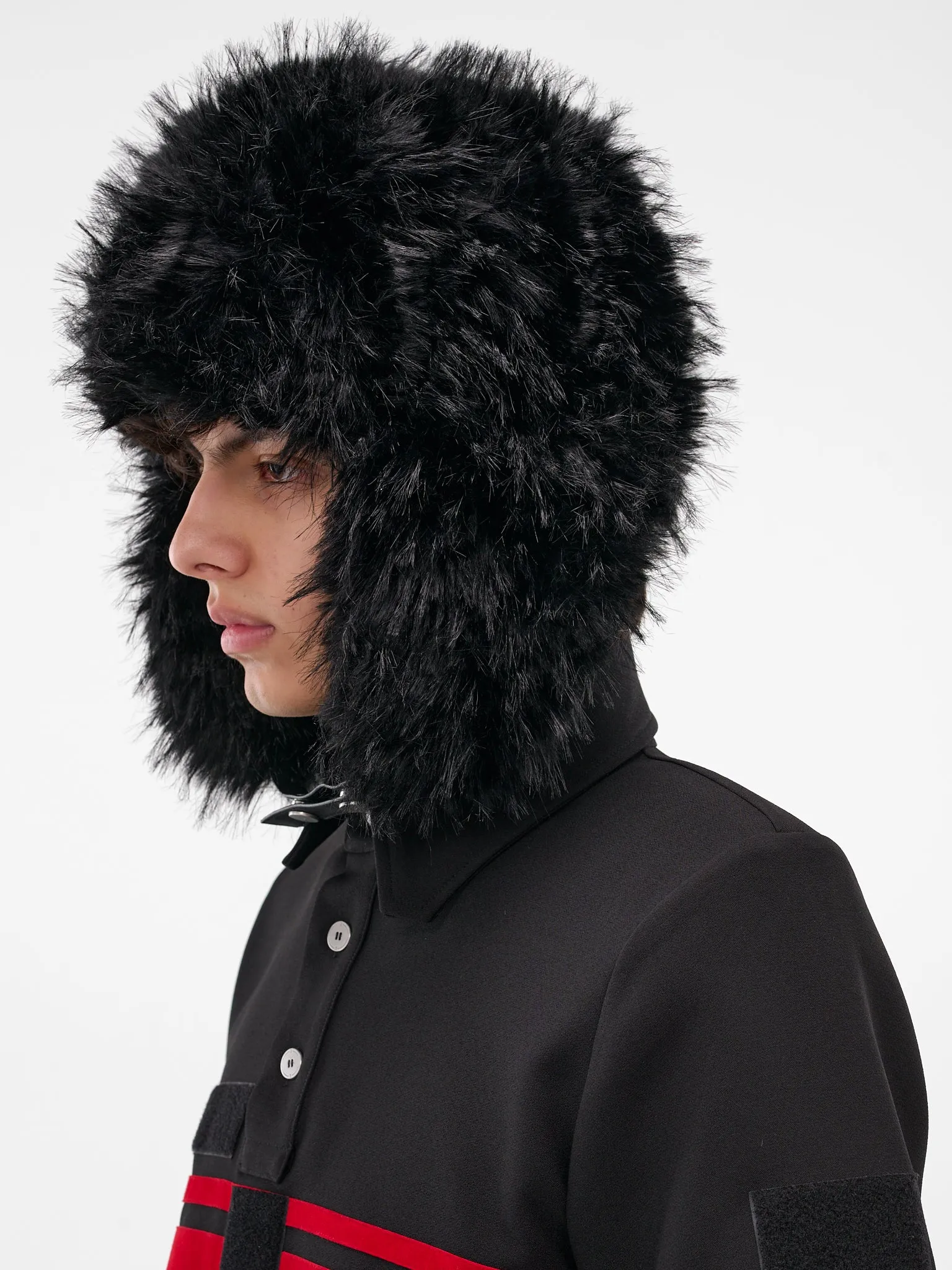 Black Oversized Fur Trapper Hat (MA006-BLACK) sold by lorenzo product image thumbnail 2