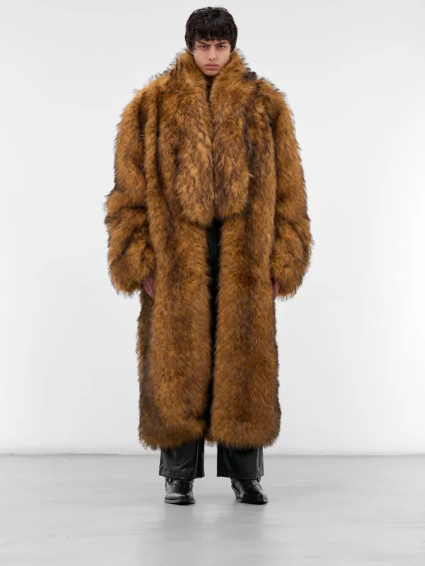 Beige Oversized Faux Fur Coat (MM006-BEIGE) sold by lorenzo