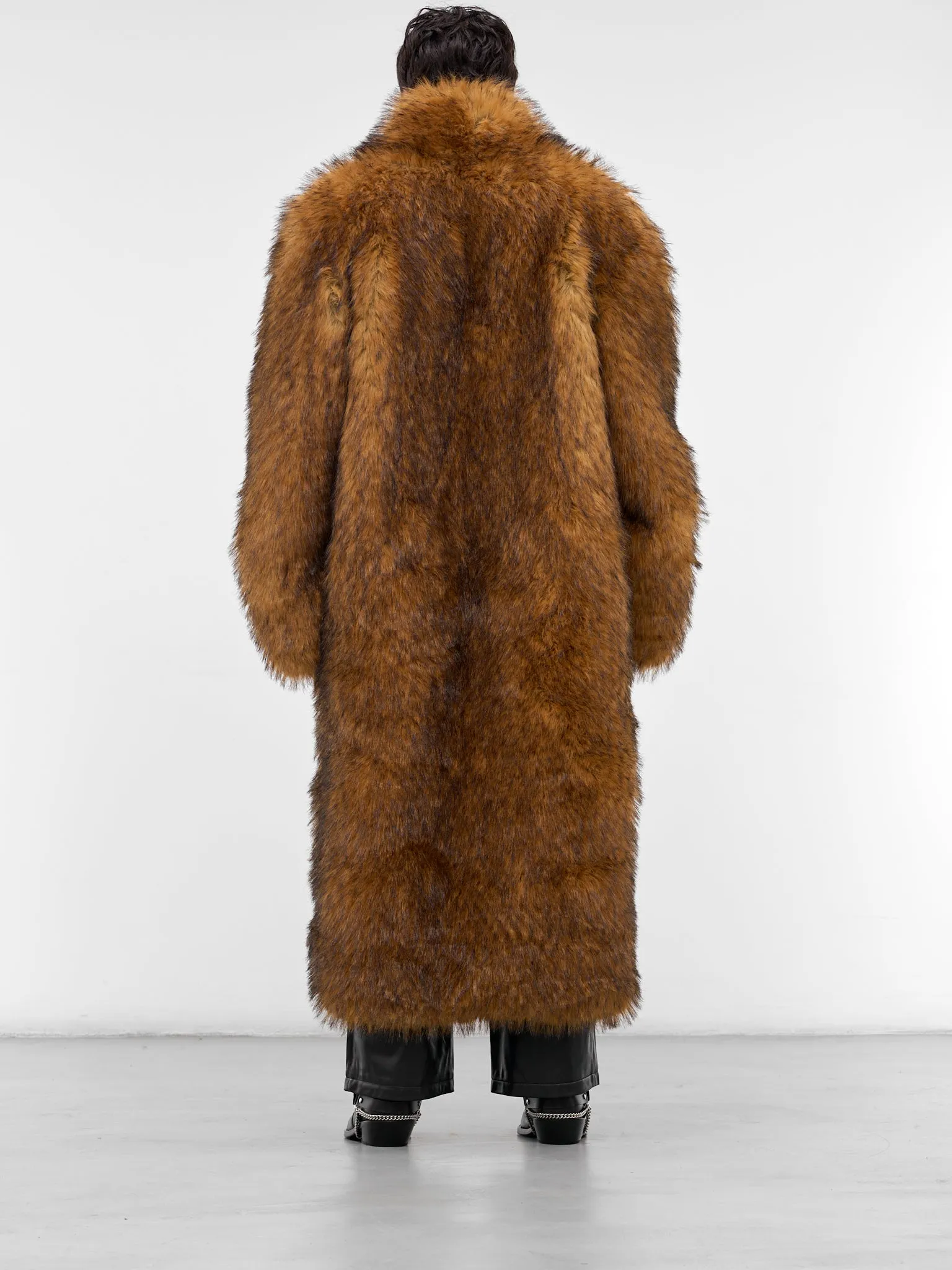 Beige Oversized Faux Fur Coat (MM006-BEIGE) sold by lorenzo product image thumbnail 3