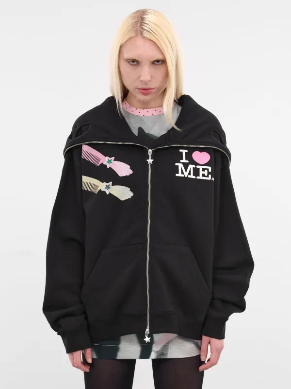 'I Heart Me' Butterfly Hoodie (125-MALTESE-BLACK) sold by lorenzo