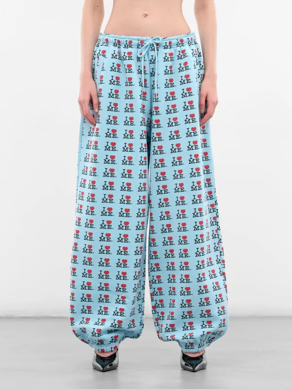'I Heart Me' Baggy Sweatpants (122-I-HEART-ME-BLUE) sold by lorenzo