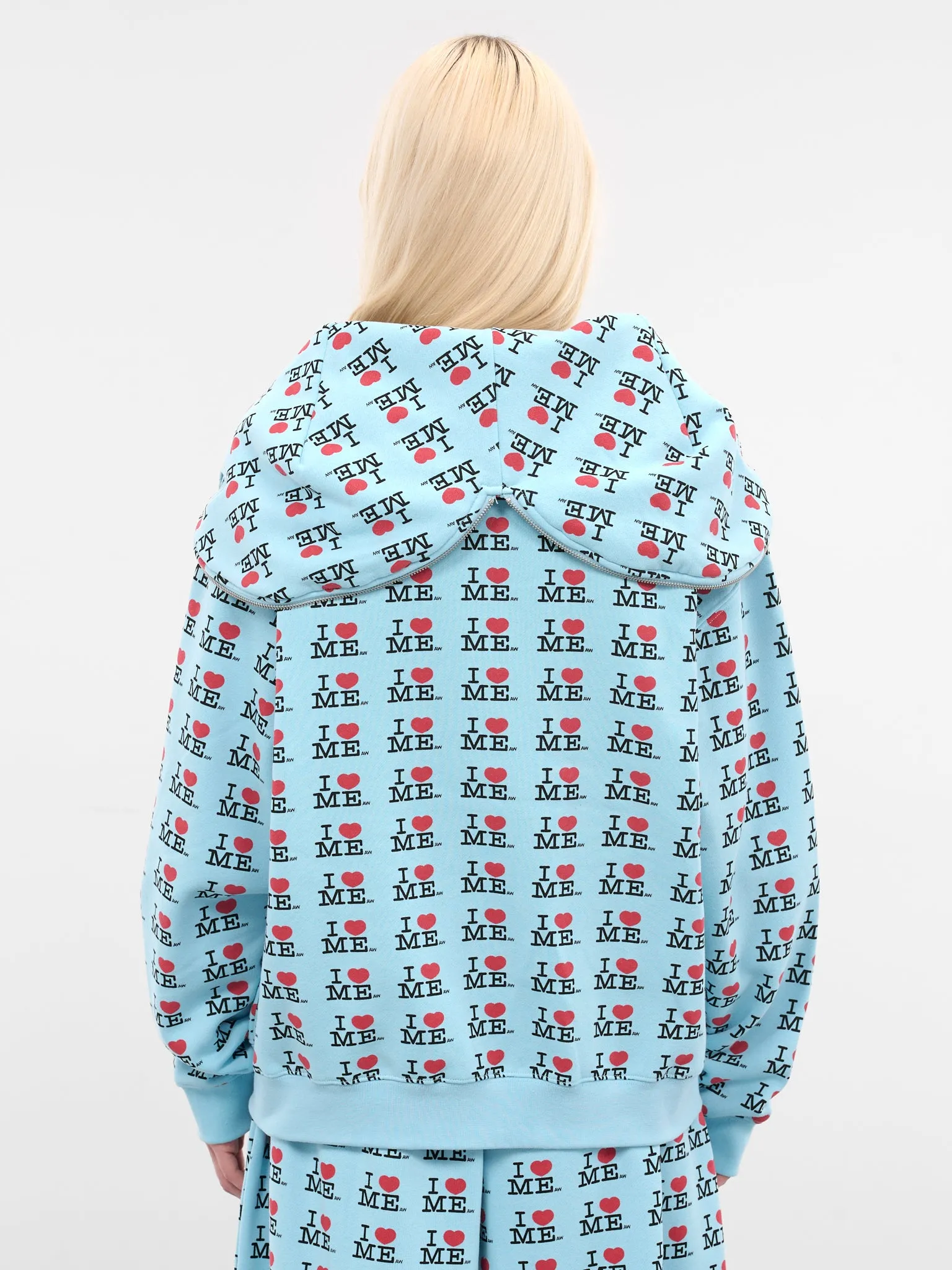 'I Heart Me' Zip Hoodie (120-I-HEART-ME-BLUE) sold by lorenzo product image thumbnail 3