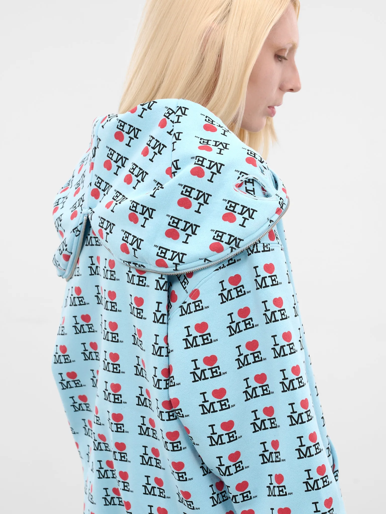 'I Heart Me' Zip Hoodie (120-I-HEART-ME-BLUE) sold by lorenzo product image thumbnail 5